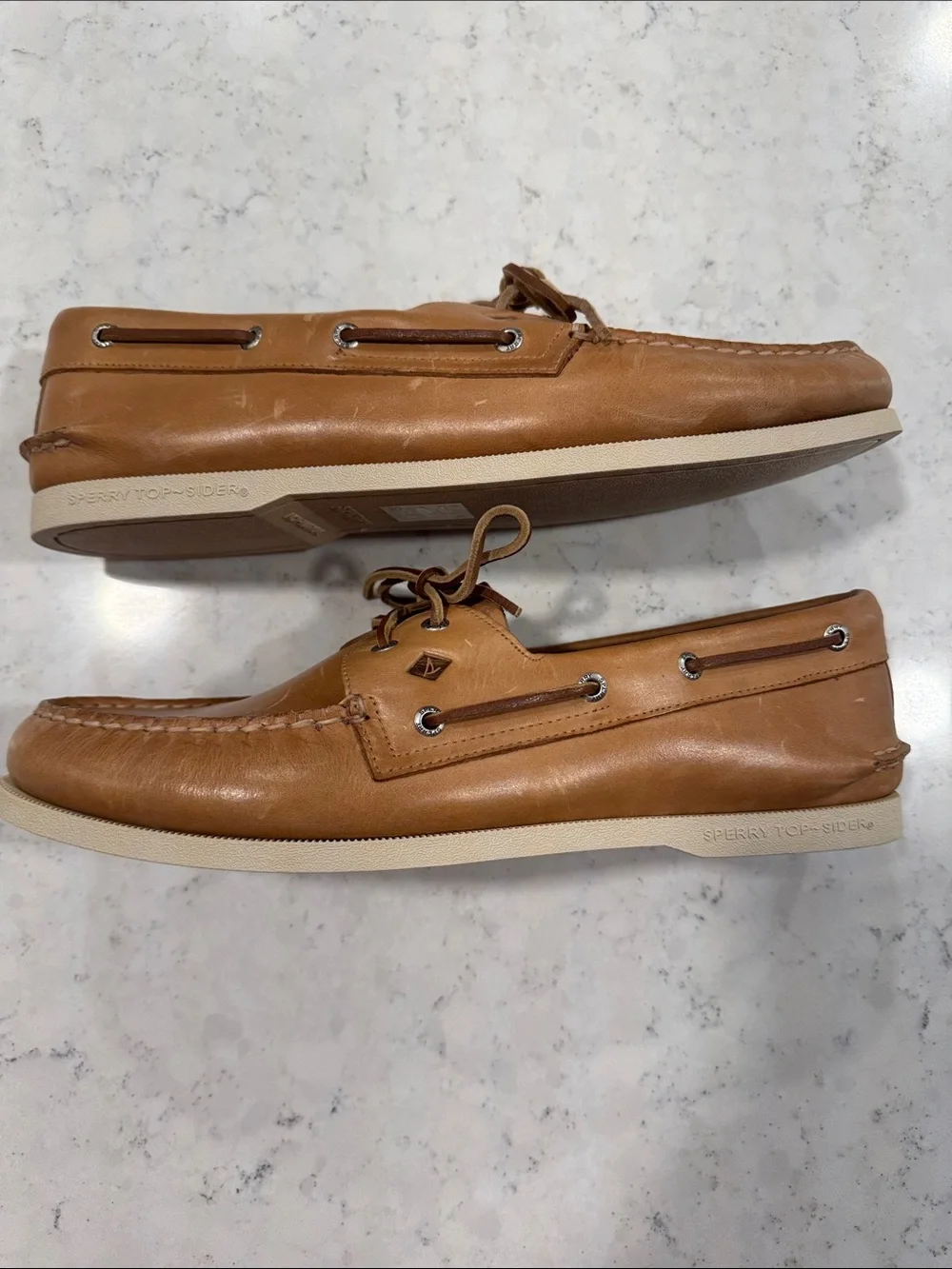 Sperry Top-Sider Men's 14 Classic Leather Boat Shoes Laces Beach Casual Summer